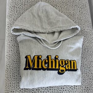 Champion Gray Hoodie with Michigan Logo